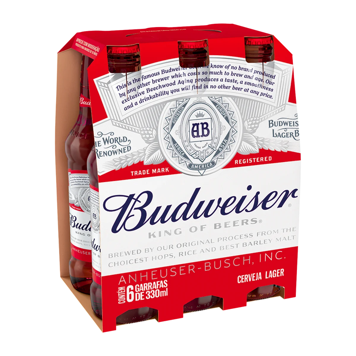 CAIXA BUDWEISER LONG NECK 330ML - 6UN