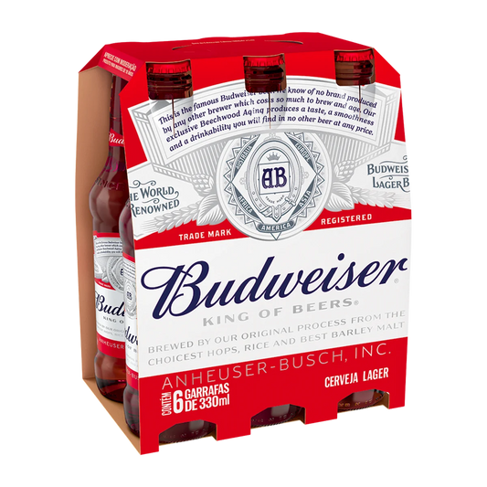 CAIXA BUDWEISER LONG NECK 330ML - 6UN